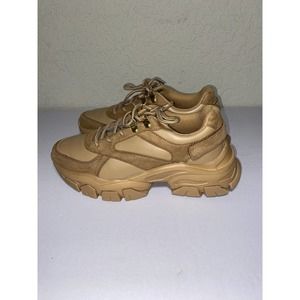 Just Fab Women Ximena Sneaker Tan Size US 8.5 Pre-Owned